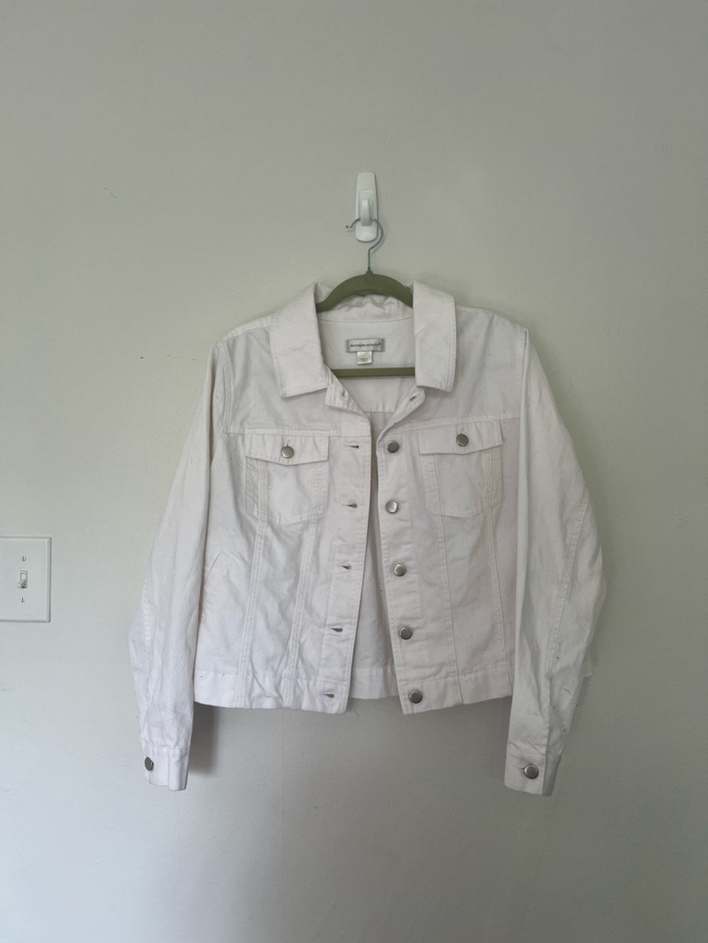 Christopher & Banks White Denim Button-Front Jacket